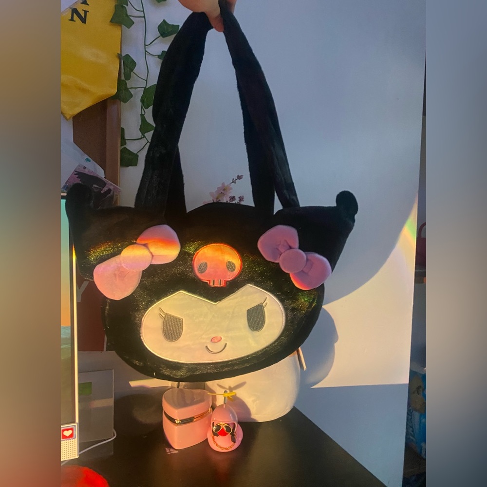 Kuromi Hello Kitty Plush Shoulder Bag!